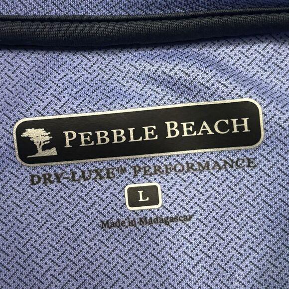 Pebble Beach Blue Golf Polo Shirt Men's Size Large Dry Luxe Performance - Picture 4 of 7